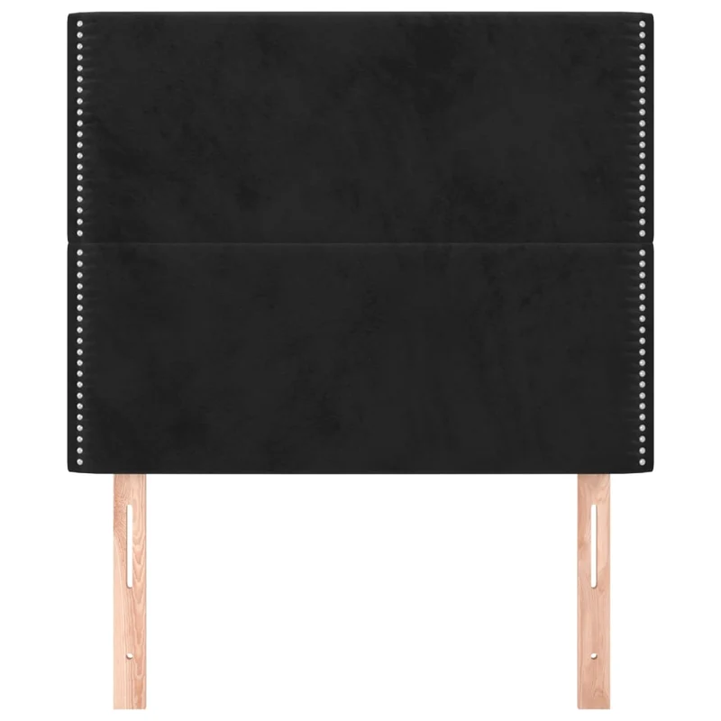 Tête de lit accessoire couchage chambre à coucher meuble 2 parties 100 x 5 x 78/88 cm tissu velours noir TDL0206273