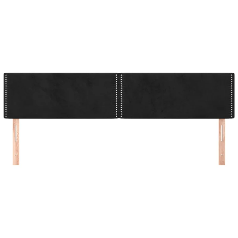 Tête de lit accessoire couchage chambre à coucher meuble 2 parties 100 x 5 x 78/88 cm tissu velours noir TDL0206270