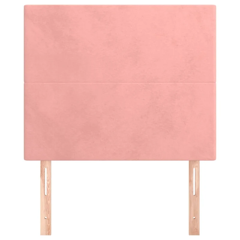 Tête de lit accessoire couchage chambre à coucher meuble 2 parties 100 x 5 x 78/88 cm tissu velours rose TDL0206214