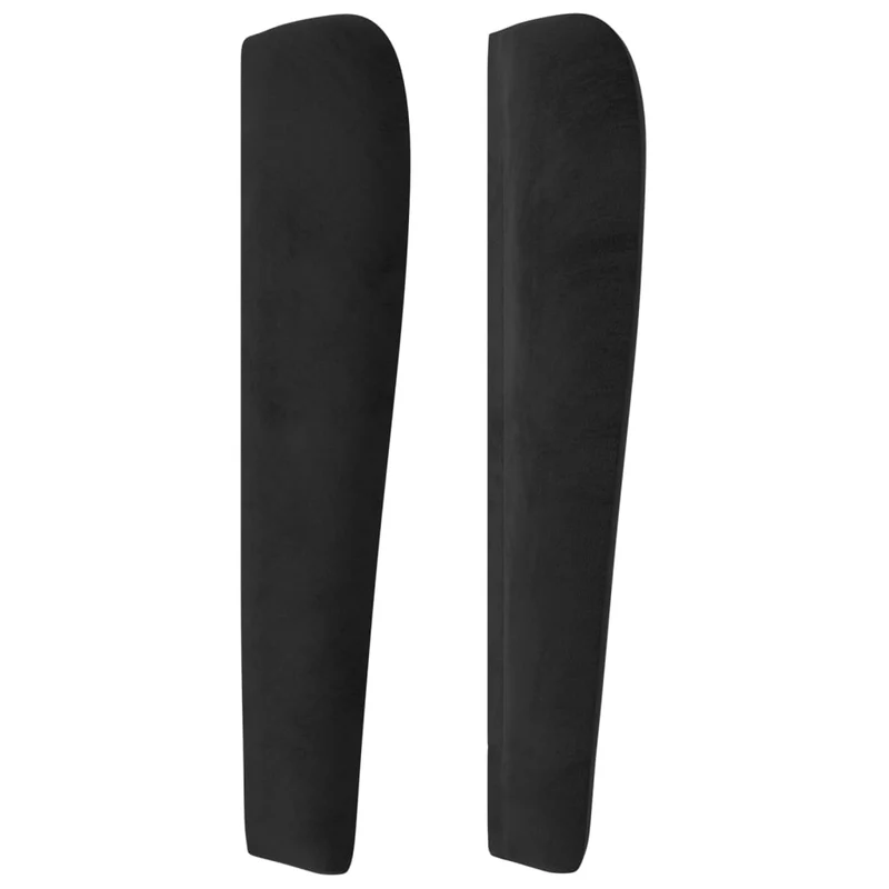 Tête de lit accessoire couchage chambre à coucher meuble avec rebord latéral 103 x 23 x 118/128 cm Tissu velours noir TDL0204600