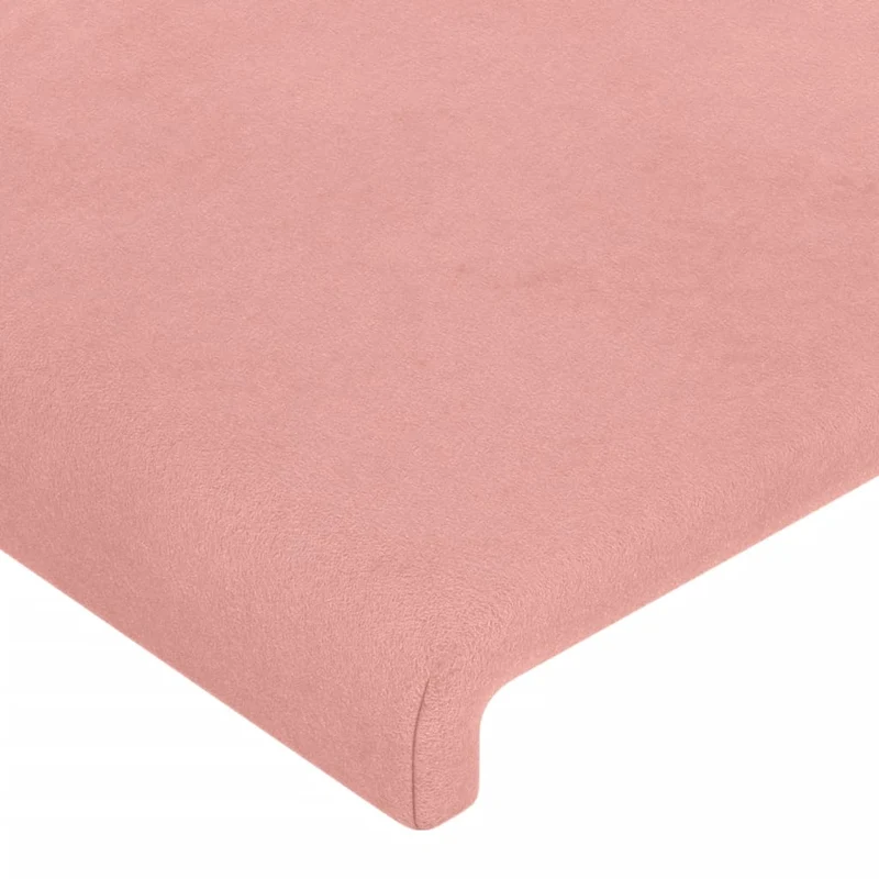 Tête de lit accessoire couchage chambre à coucher meuble à LED 100 x 5 x 118/128 cm tissu velours rose TDL0200501
