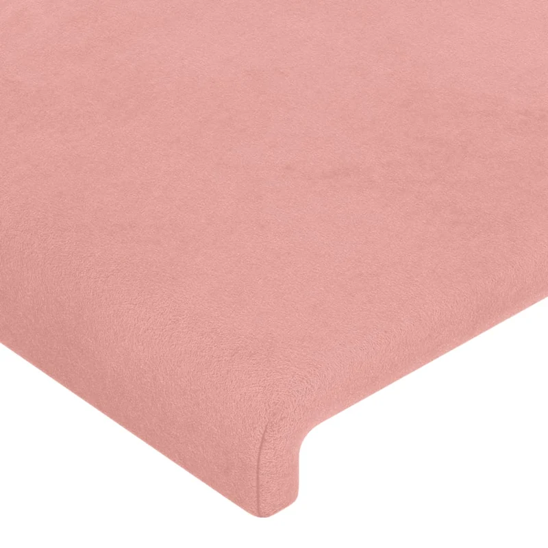 Tête de lit accessoire couchage chambre à coucher meuble à LED 103 x 16 x 118/128 cm tissu velours rose TDL0200494