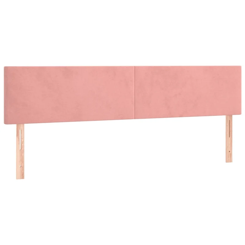 Tête de lit accessoire couchage chambre à coucher meuble à LED 200 x 5 x 78/88 cm tissu velours rose TDL0200471
