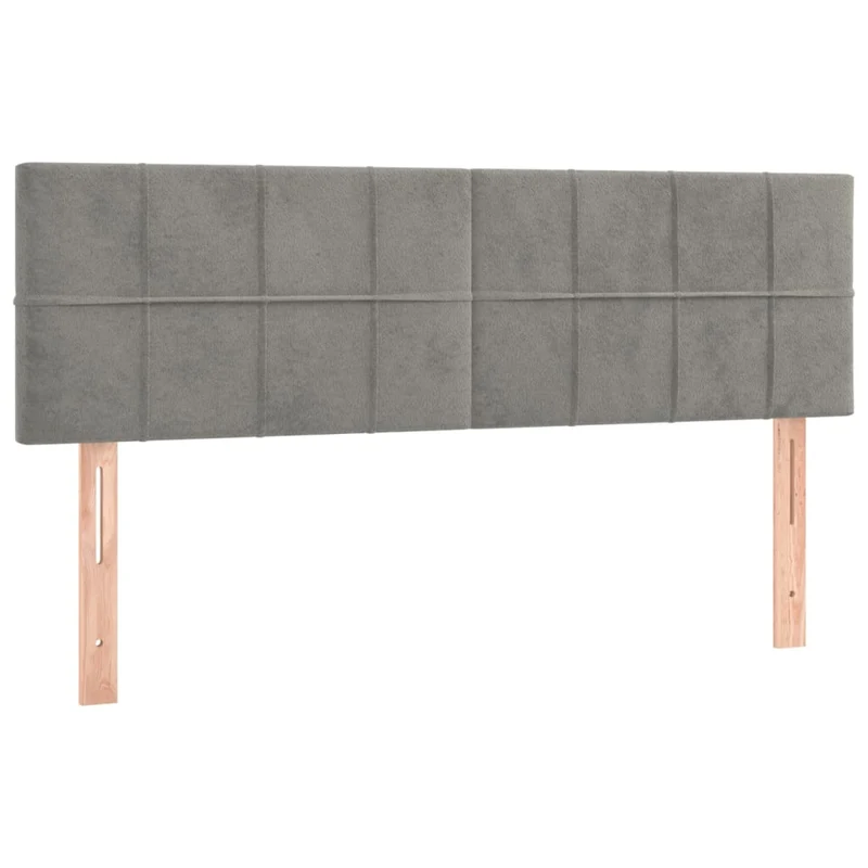 Cadre de lit LED avec sommier tête de lit matelas surmatelas 140x190 cm tissu velours gris clair TDL0207850