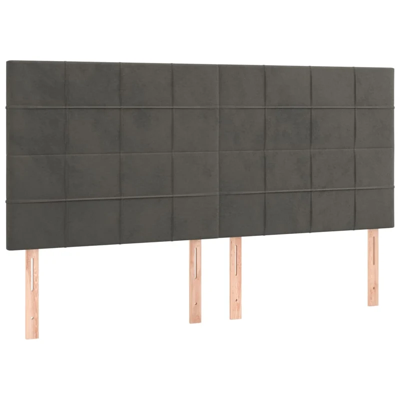Cadre de lit LED avec sommier tête de lit matelas surmatelas 200x200 cm tissu velours gris foncé TDL0207687