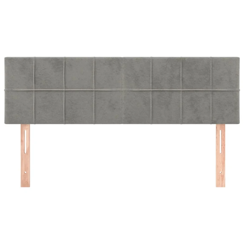 Tête de lit accessoire couchage chambre à coucher meuble 2 parties 72 x 5 x 78/88 cm tissu velours gris clair TDL0206426