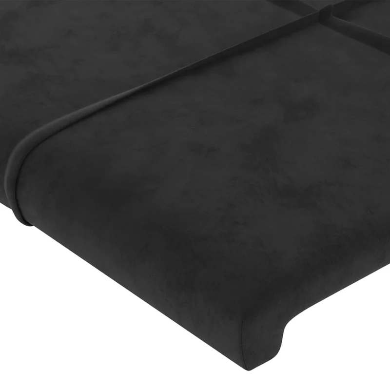 Tête de lit accessoire couchage chambre à coucher meuble 2 parties 100 x 5 x 78/88 cm tissu velours noir TDL0206272