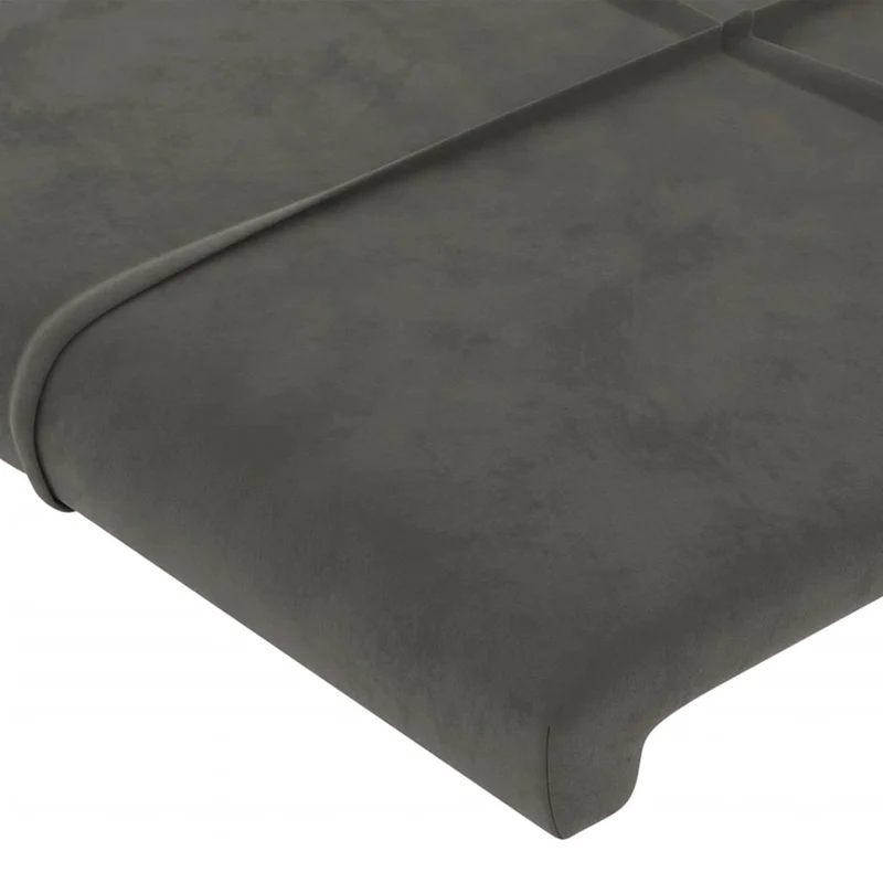 Tête de lit accessoire couchage chambre à coucher meuble à LED 203 x 16 x 118/128 cm tissu velours gris foncé TDL0201062