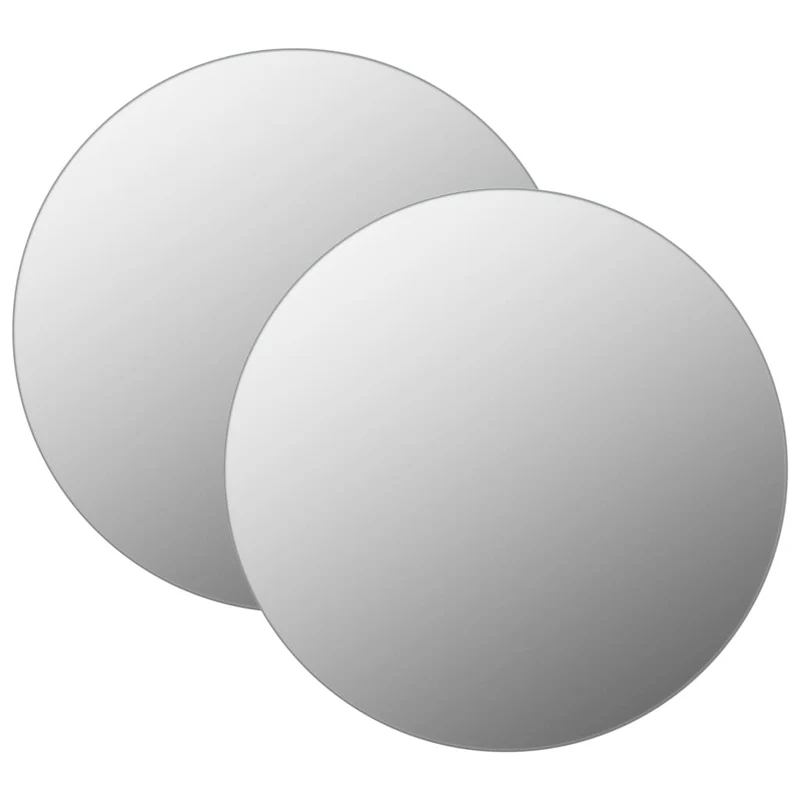 Set de 2 miroirs muraux 50 cm Rond Verre DEC022843
