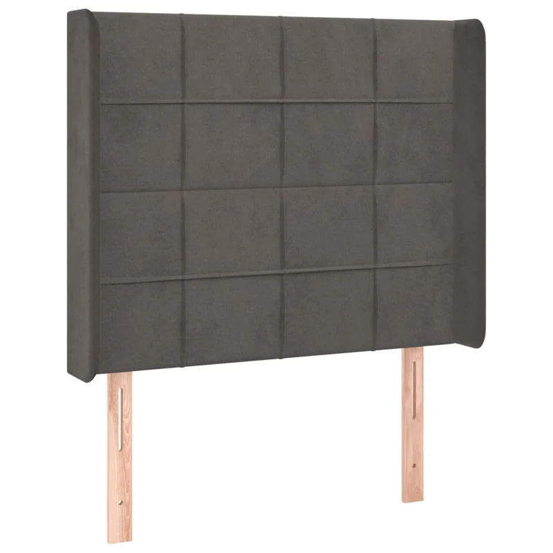 Cadre de lit LED avec sommier tête de lit matelas surmatelas 100x200 cm tissu velours gris foncé TDL0207741