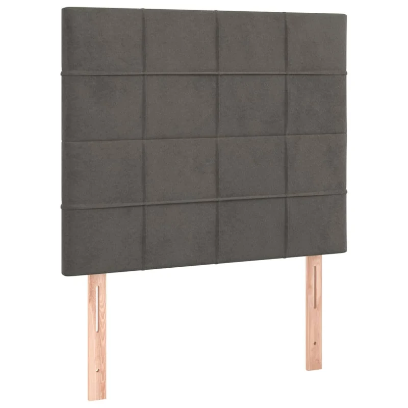 Cadre de lit LED avec sommier tête de lit matelas surmatelas 120x200 cm tissu velours gris foncé TDL0207728