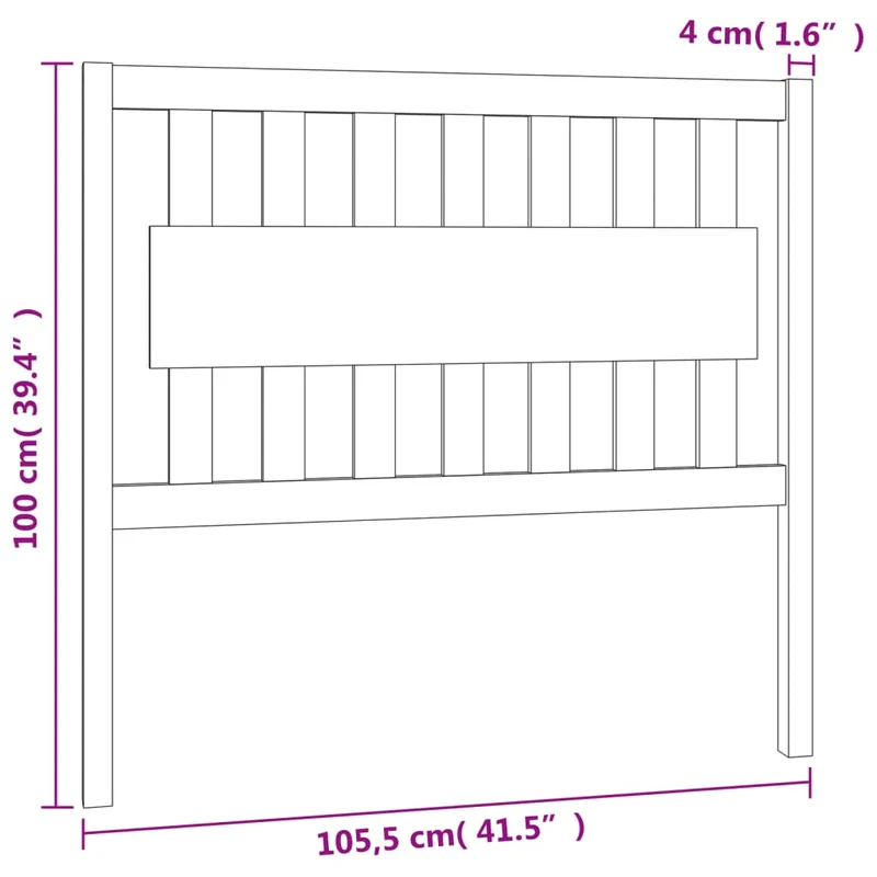 Tête de lit accessoire couchage chambre à coucher meuble 105,5 x 4 x 100 cm bois de pin massif TDL0206800