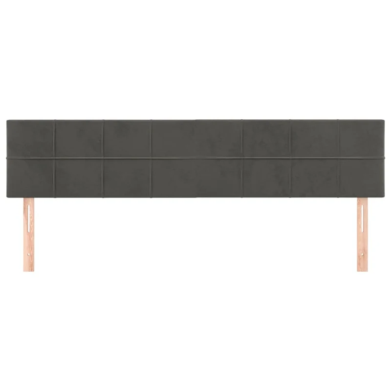 Tête de lit accessoire couchage chambre à coucher meuble 2 parties 100 x 5 x 78/88 cm tissu velours gris foncé TDL0206374