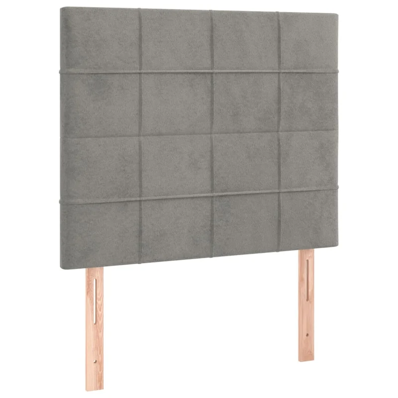 Cadre de lit LED avec sommier tête de lit matelas 90x190cm tissu velours gris clair TDL0208480