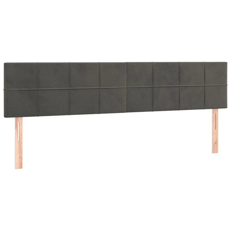 Cadre de lit LED avec sommier tête de lit matelas surmatelas 160x200 cm tissu velours gris foncé TDL0207698