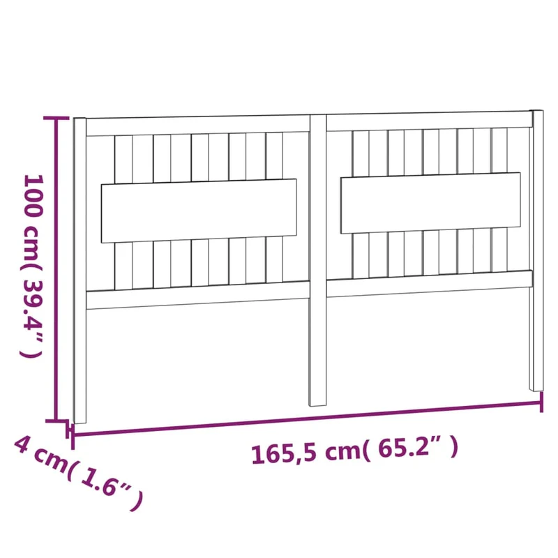 Tête de lit accessoire couchage chambre à coucher meuble 165,5 x 4 x 100 cm bois de pin massif TDL0206645