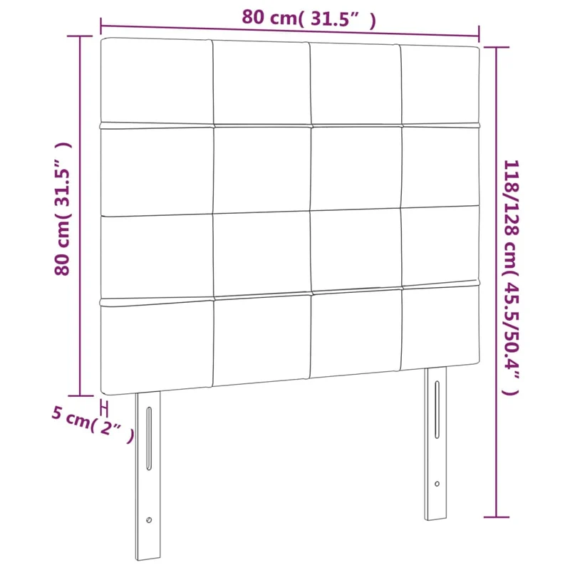 Tête de lit accessoire couchage chambre à coucher meuble 2 parties 80 x 5 x 78/88 cm tissu noir TDL0206237