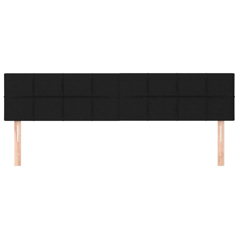 Tête de lit accessoire couchage chambre à coucher meuble 2 parties 80 x 5 x 78/88 cm tissu noir TDL0206238