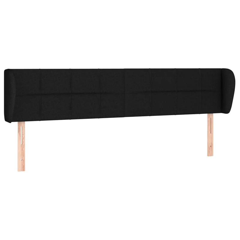 Tête de lit accessoire couchage chambre à coucher meuble avec rebord latéral 163 x 23 x 78/88 cm tissu noir TDL0204521