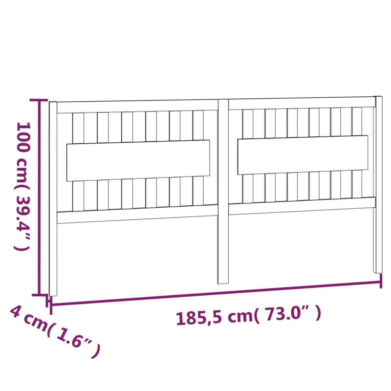 Tête de lit accessoire couchage chambre à coucher meuble 185,5 x 4 x 100 cm bois de pin blanc TDL0203765