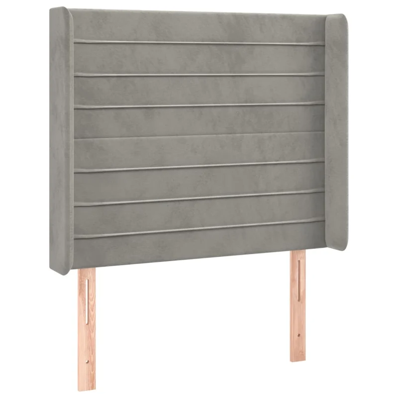 Cadre de lit LED avec sommier tête de lit matelas 90x200cm tissu velours gris clair TDL0208470