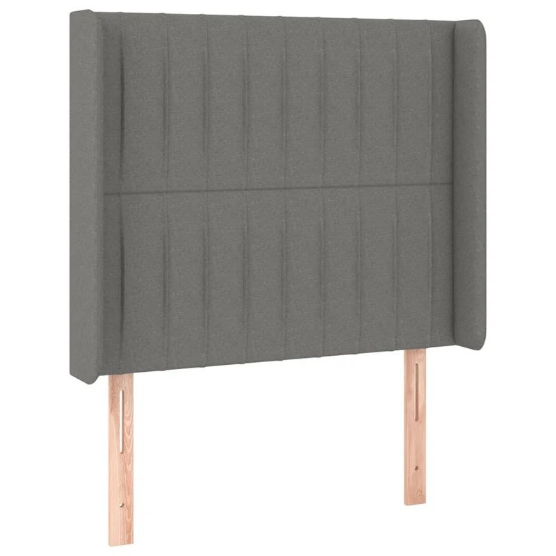 Cadre de lit LED avec sommier tête de lit matelas 100x200 cm tissu gris foncé TDL0208444
