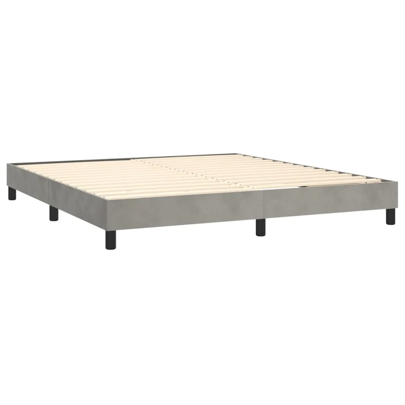 Cadre de lit LED avec sommier tête de lit matelas surmatelas 180x200 cm tissu velours gris clair TDL0207810