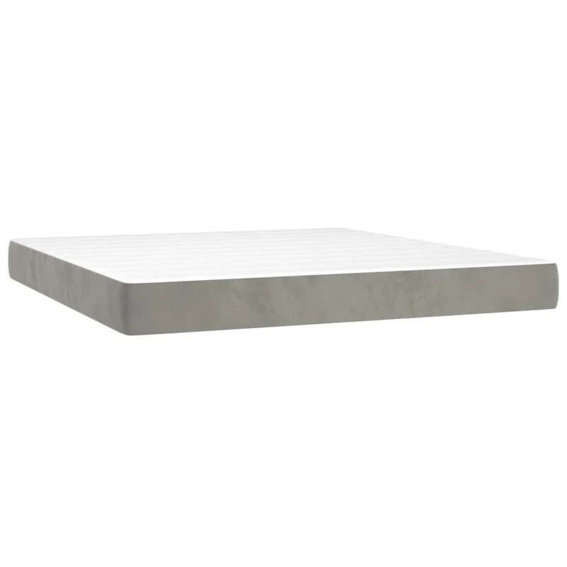Cadre de lit LED avec sommier tête de lit matelas surmatelas 180x200 cm tissu velours gris clair TDL0207810