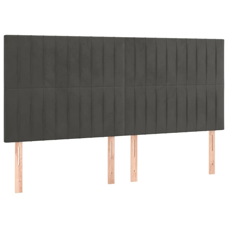 Cadre de lit LED avec sommier tête de lit matelas surmatelas 200x200 cm tissu velours gris foncé TDL0207683