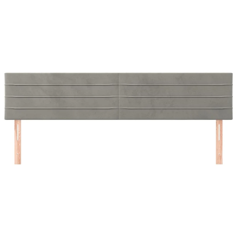 Tête de lit accessoire couchage chambre à coucher meuble 2 parties 90 x 5 x 78/88 cm tissu velours gris clair TDL0206402