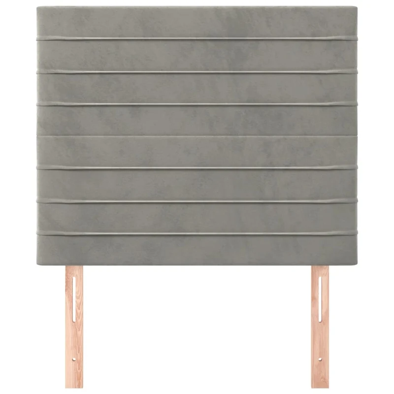 Tête de lit accessoire couchage chambre à coucher meuble 2 parties 90 x 5 x 78/88 cm tissu velours gris clair TDL0206397