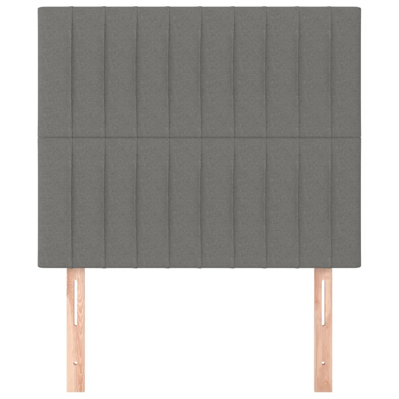 Tête de lit accessoire couchage chambre à coucher meuble 2 parties 100 x 5 x 78/88 cm tissu gris foncé TDL0206384