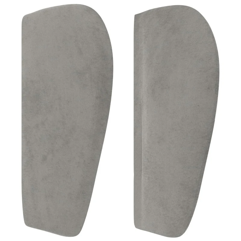 Tête de lit accessoire couchage chambre à coucher meuble avec rebord latéral 183 x 23 x 78/88 cm tissu velours gris clair TDL0205195