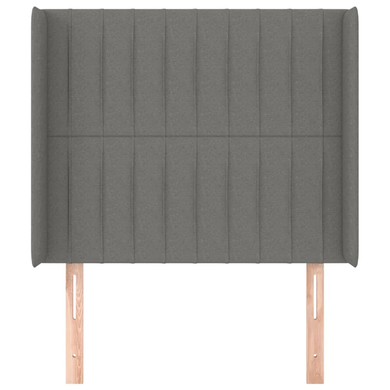 Tête de lit accessoire couchage chambre à coucher meuble avec rebord latéral 103 x 16 x 118/128 cm tissu gris foncé TDL0205074