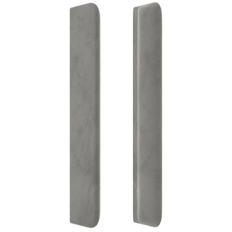 Tête de lit accessoire couchage chambre à coucher meuble avec rebord latéral 93 x 16 x 118/128 cm tissu velours gris clair TDL0205104