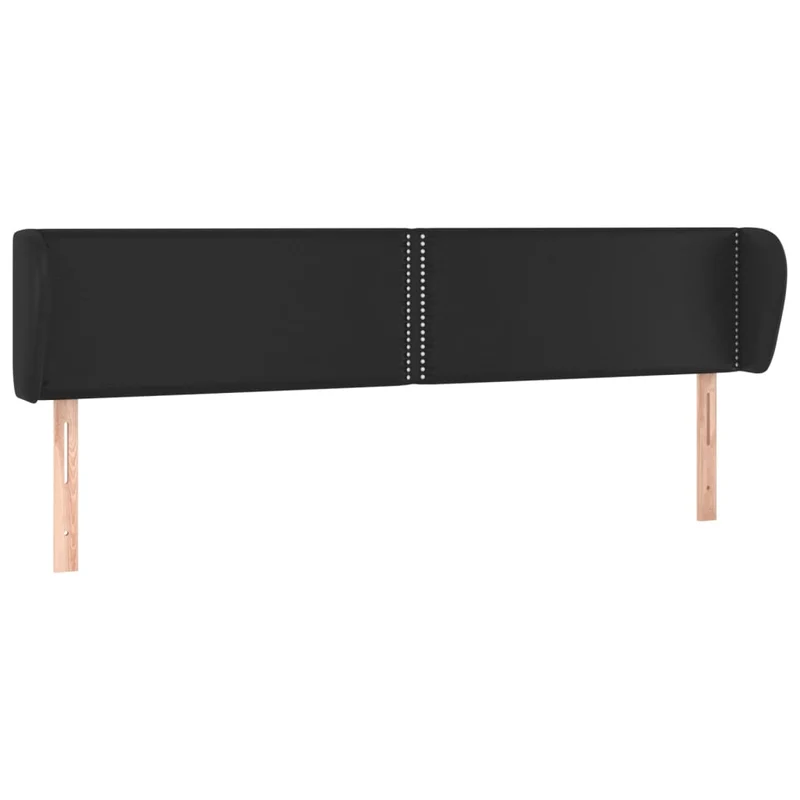 Tête de lit accessoire couchage chambre à coucher meuble avec rebord latéral 183 x 23 x 78/88 cm synthétique noir TDL0204507