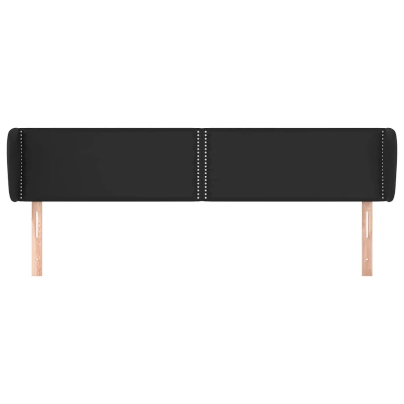 Tête de lit accessoire couchage chambre à coucher meuble avec rebord latéral 183 x 23 x 78/88 cm synthétique noir TDL0204507
