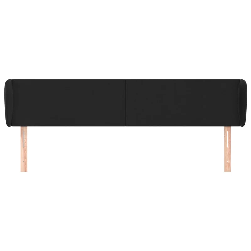 Tête de lit accessoire couchage chambre à coucher meuble avec rebord latéral 203 x 23 x 78/88 cm synthétique noir TDL0204480