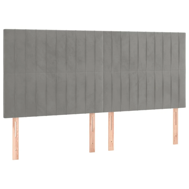 Cadre de lit LED avec sommier tête de lit matelas surmatelas 200x200 cm tissu velours gris clair TDL0207771