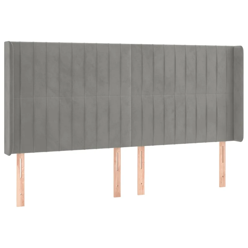 Cadre de lit LED avec sommier tête de lit matelas surmatelas 200x200 cm tissu velours gris clair TDL0207766