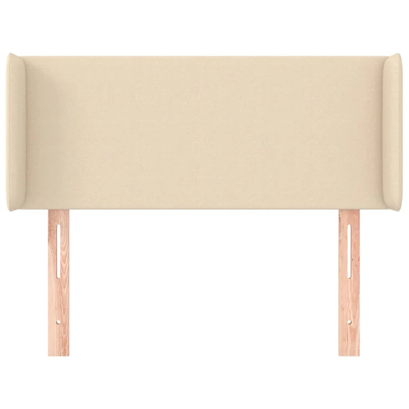 Tête de lit accessoire couchage chambre à coucher meuble avec rebord latéral 93 x 16 x 78/88 cm tissu crème TDL0205393