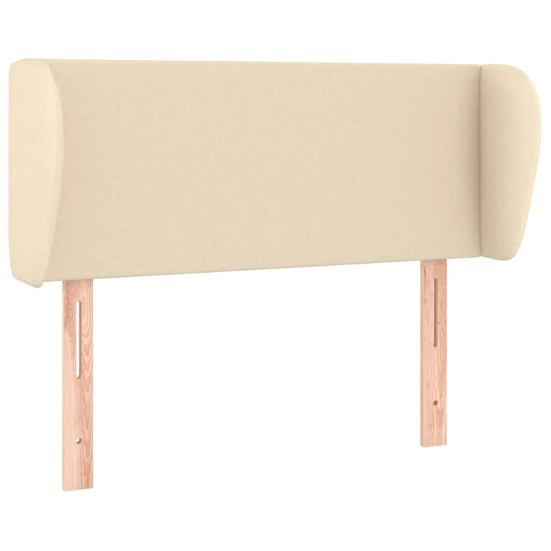Tête de lit accessoire couchage chambre à coucher meuble avec rebord latéral 93 x 23 x 78/88 cm tissu crème TDL0205378