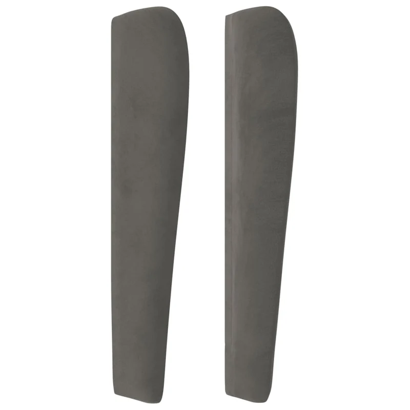 Tête de lit accessoire couchage chambre à coucher meuble avec rebord latéral 93 x 23 x 118/128 cm tissu velours gris foncé TDL0204851