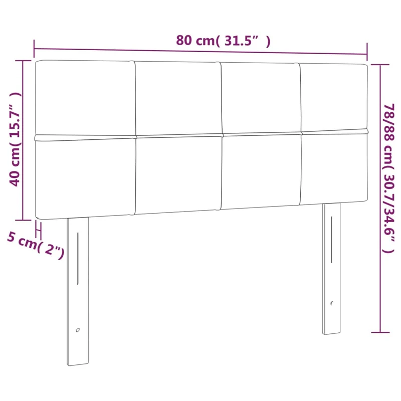 Tête de lit accessoire couchage chambre à coucher meuble 80 x 5 x 78/88 cm tissu gris clair TDL0203219