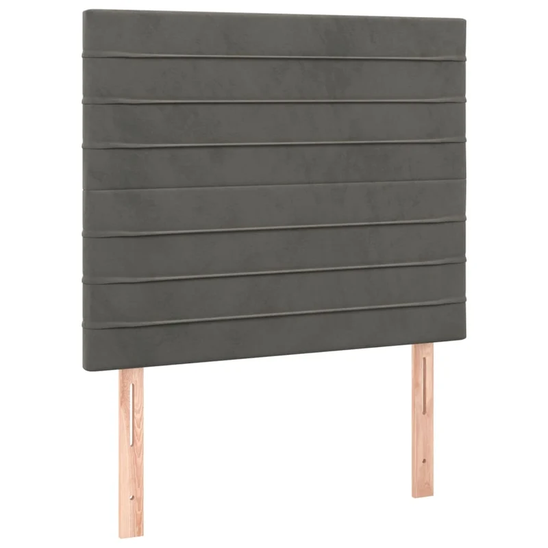 Cadre de lit LED avec sommier tête de lit matelas 90x190cm tissu velours gris foncé TDL0208256
