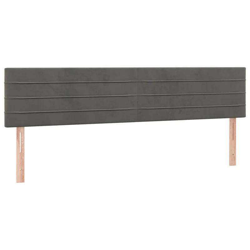 Cadre de lit LED avec sommier tête de lit matelas surmatelas 180x200 cm tissu velours gris foncé TDL0207694