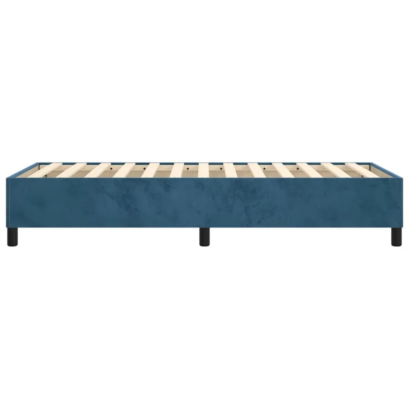 Sommier à lattes sur pieds cadre de lit 100x200 cm tissu velours bleu foncé TDL0207315