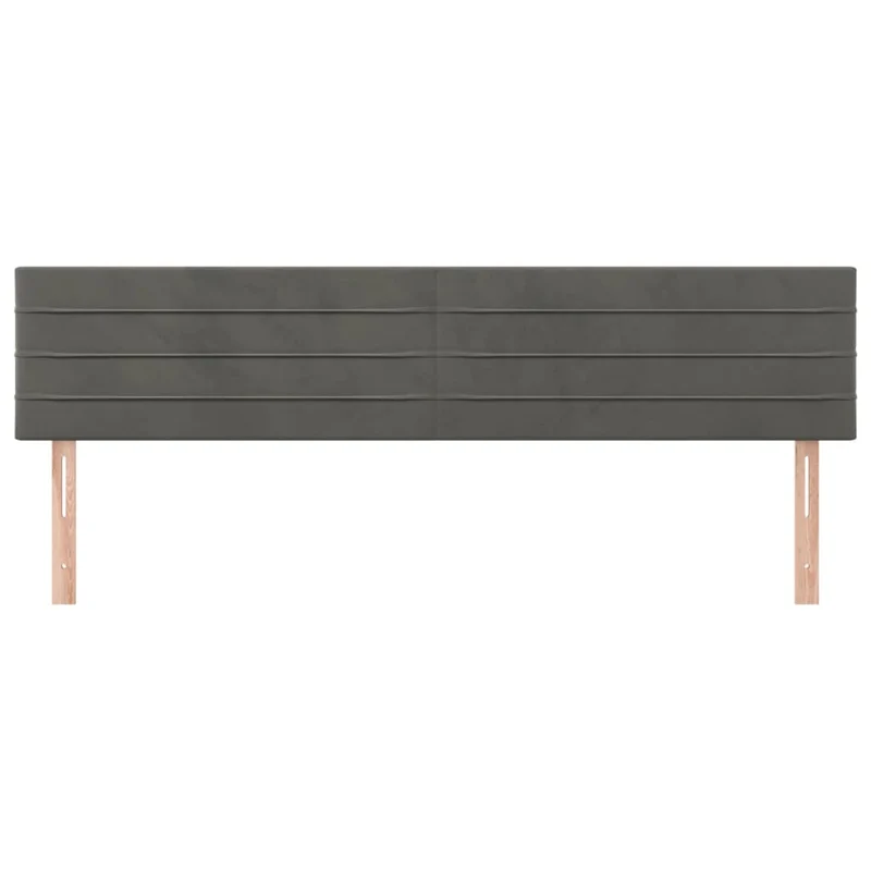 Tête de lit accessoire couchage chambre à coucher meuble 2 parties 90 x 5 x 78/88 cm tissu velours gris foncé TDL0206337