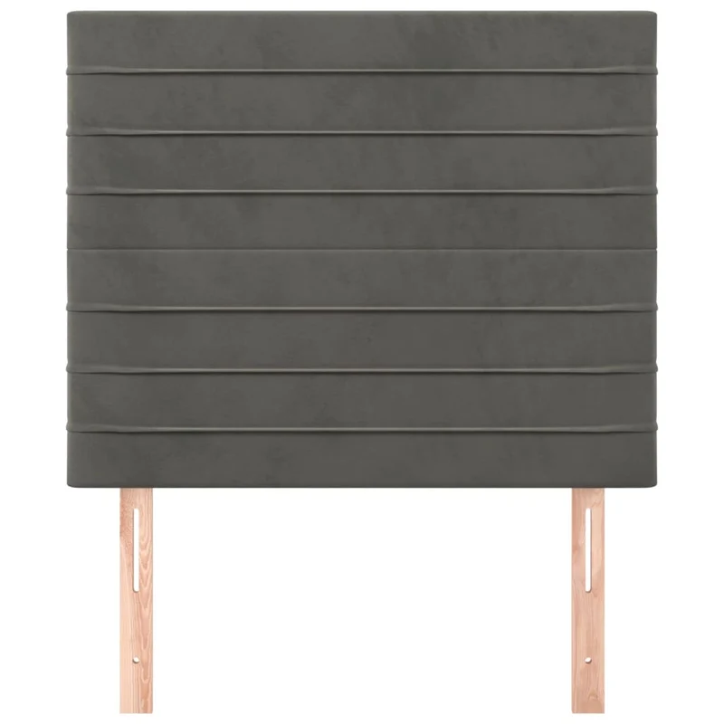 Tête de lit accessoire couchage chambre à coucher meuble 2 parties 90 x 5 x 78/88 cm tissu velours gris foncé TDL0206336