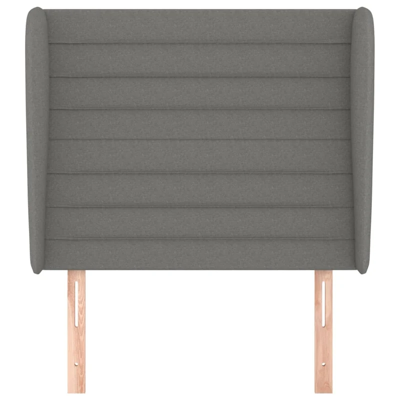 Tête de lit accessoire couchage chambre à coucher meuble avec rebord latéral 103 x 23 x 118/128 cm tissu gris foncé TDL0205051